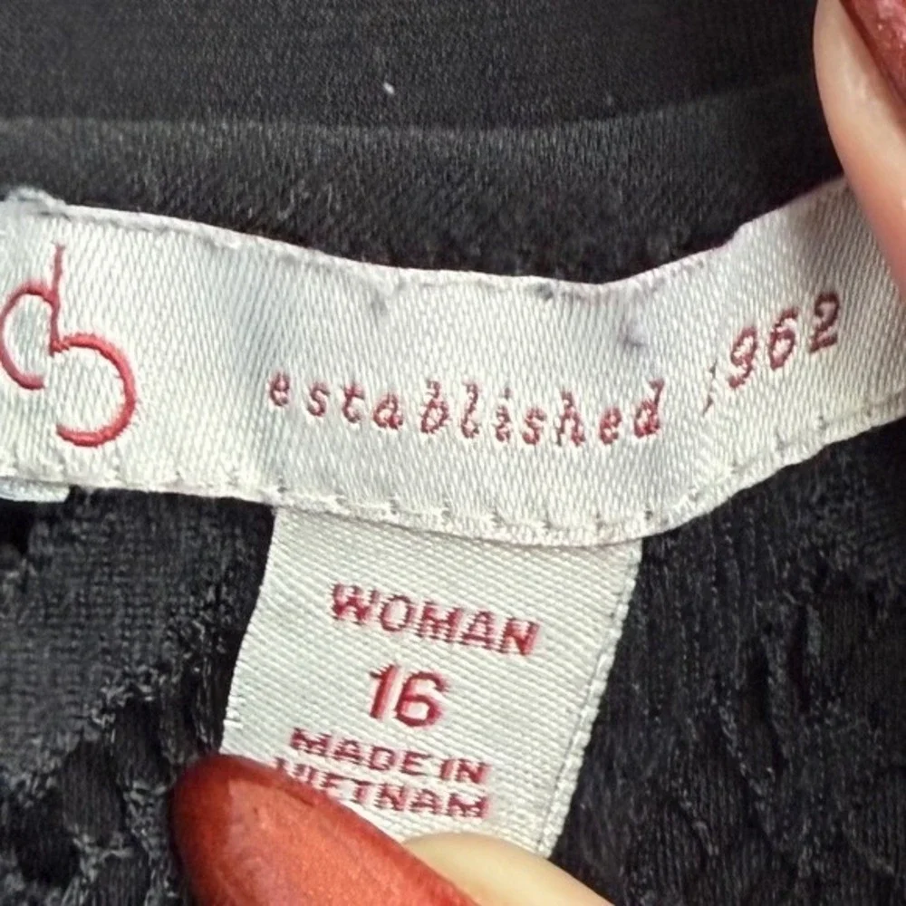 DressBarn Established 1962 Women 16 Embroidery Black Maxi Keyhole Dress Summer
